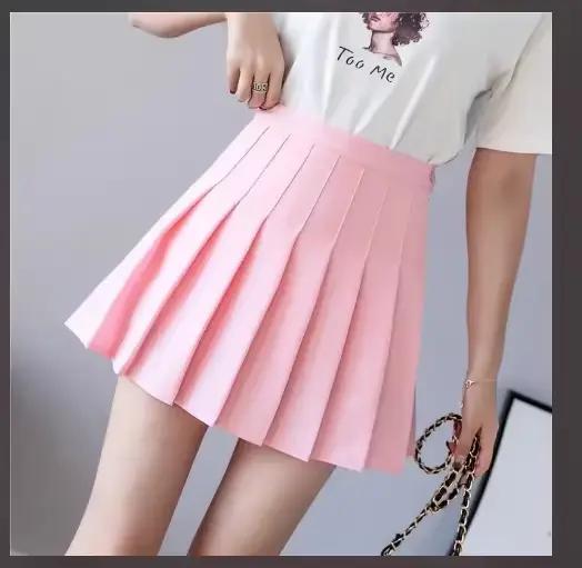 Zoki Sexy femmes jupes plissées taille haute été Vintage Mini