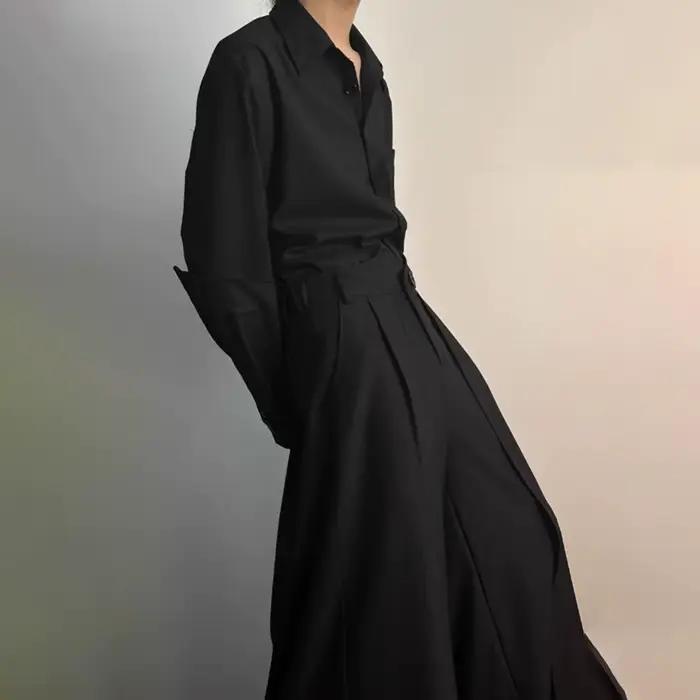 Jupe-culotte gothique superposée Y2K Double couche