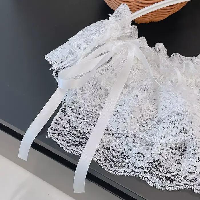 Mini-jupes en dentelle style balletcore coréen, élastiques à volants, courtes, blanches, avec rideau décoratif superposé aux fesses, style jean