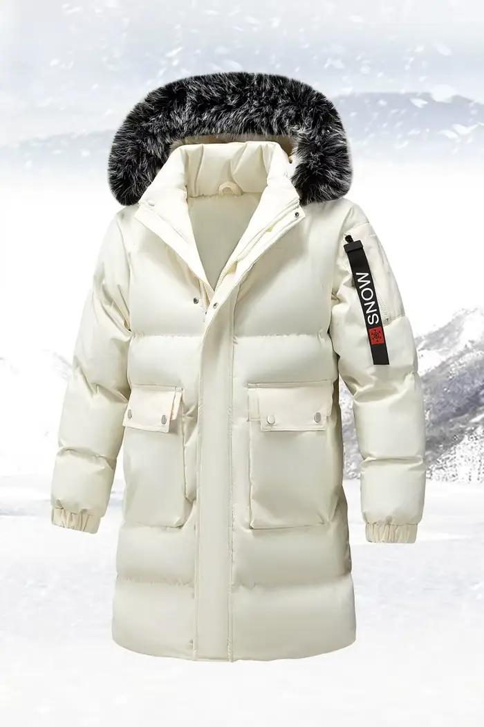 Parka mi-longue en coton épais à capuche pour homme, vêtement d'extérieur chaud et polyvalent, coupe-vent, pour l'hiver, mode décontractée, voyage quotidien