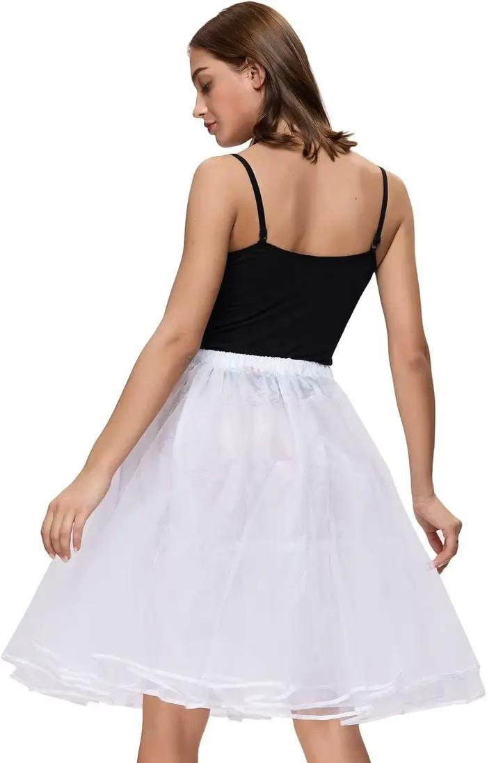 Femme jupon Tutu sous-jupes Crinoline années 50 3 couches ruban gaze Tulle jupe Vintage mariage mariée glisse Rockabilly