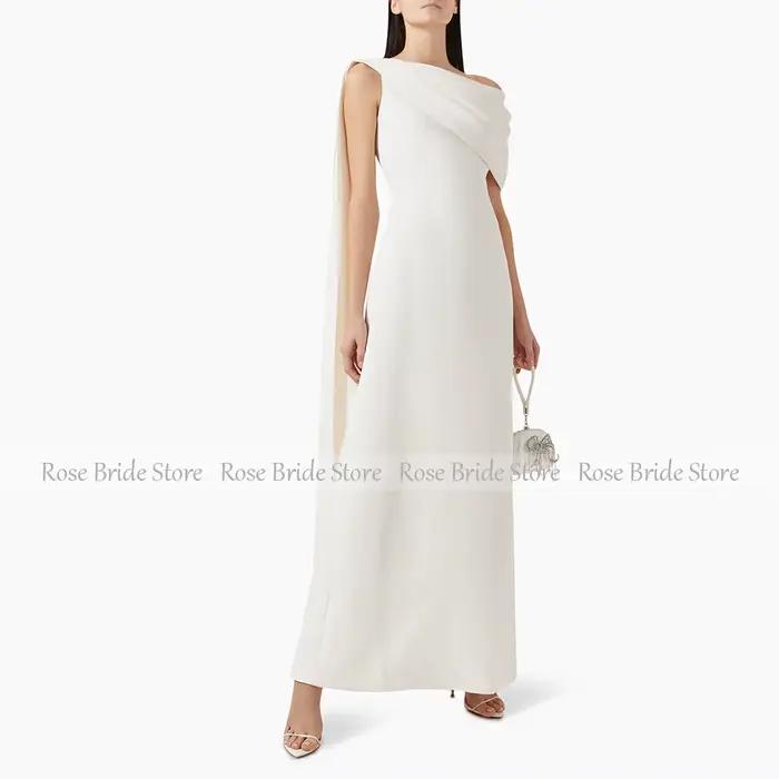 Robe de bal lavande mi-longue, asymétrique épaule dénudée, ligne A, longueur cheville, drapée, sans manches, robes de soirée formelles