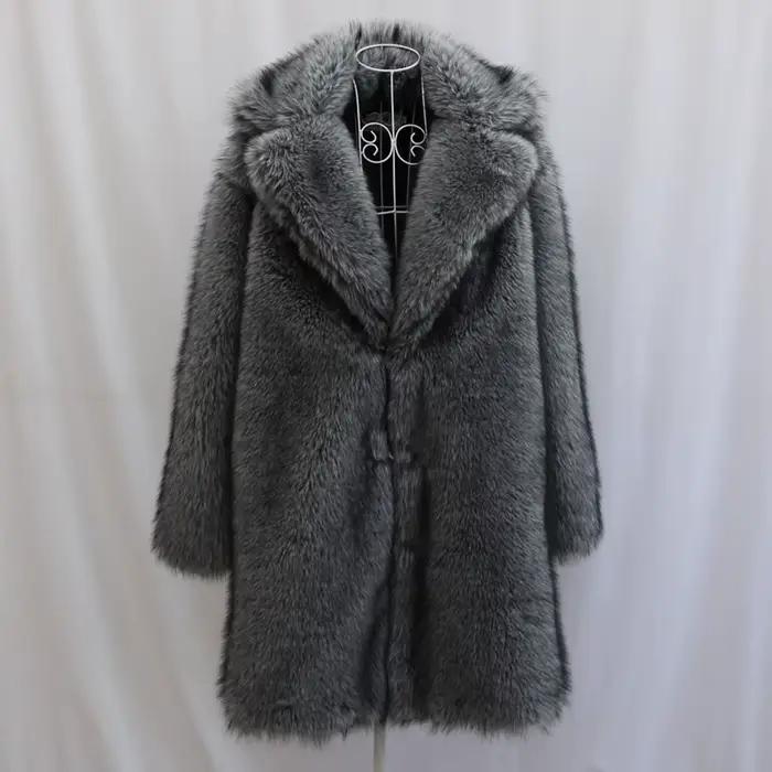 Manteau de fourrure pour hommes manteau long en fourrure de vison grande taille hiver épaissi chaud trench manteau