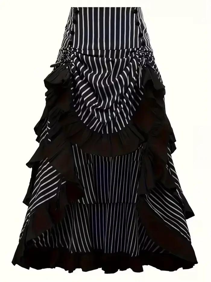 Jupe plissée de style gothique de couleur foncée avec ceinture élastique