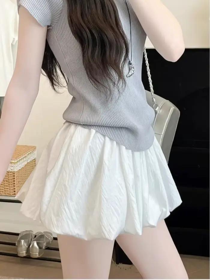 Jupe rouge à volants pour femme, légère, taille haute, coupe flatteuse, avec doublure antidérapante, mini-jupe évasée coupe trapèze pour l'été