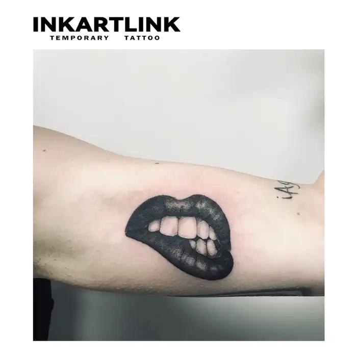 Tatouage temporaire mordant les lèvres, dure jusqu'à 15 jours, autocollant semi-permanent magique imperméable de nouvelle technologie.