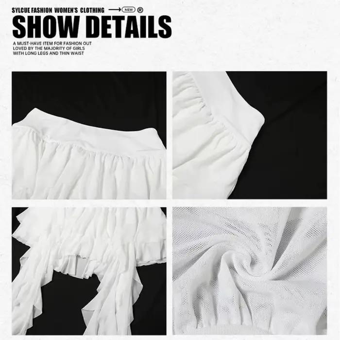 Jupe-short asymétrique bohème taille haute en polyester pour femmes, mini-jupe superposée irrégulière, style Y2K gothique, idéale pour les festivals de musique et les soirées estivales