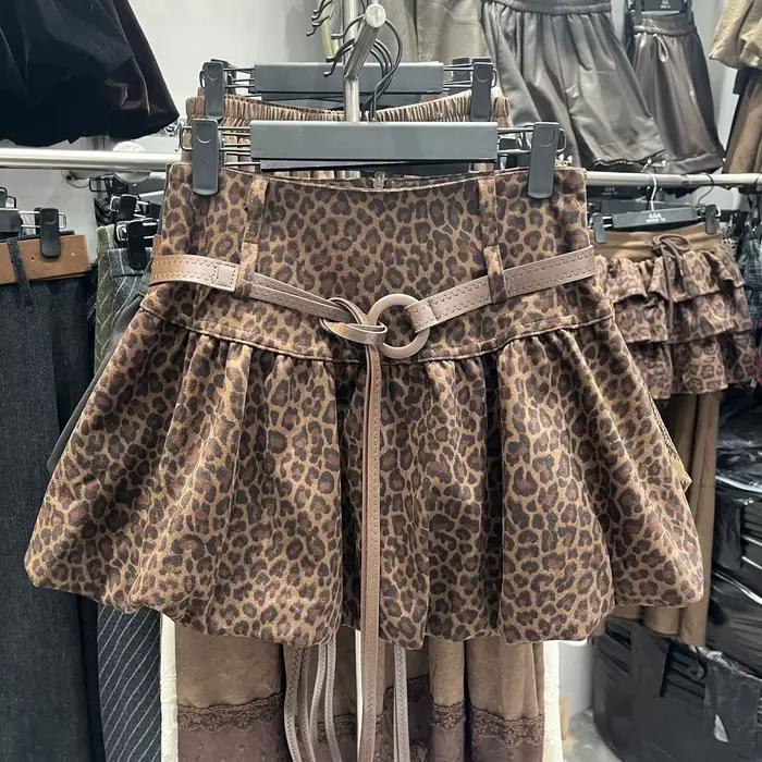 Nouveau Jupe imprimée taille haute mode femme rétro