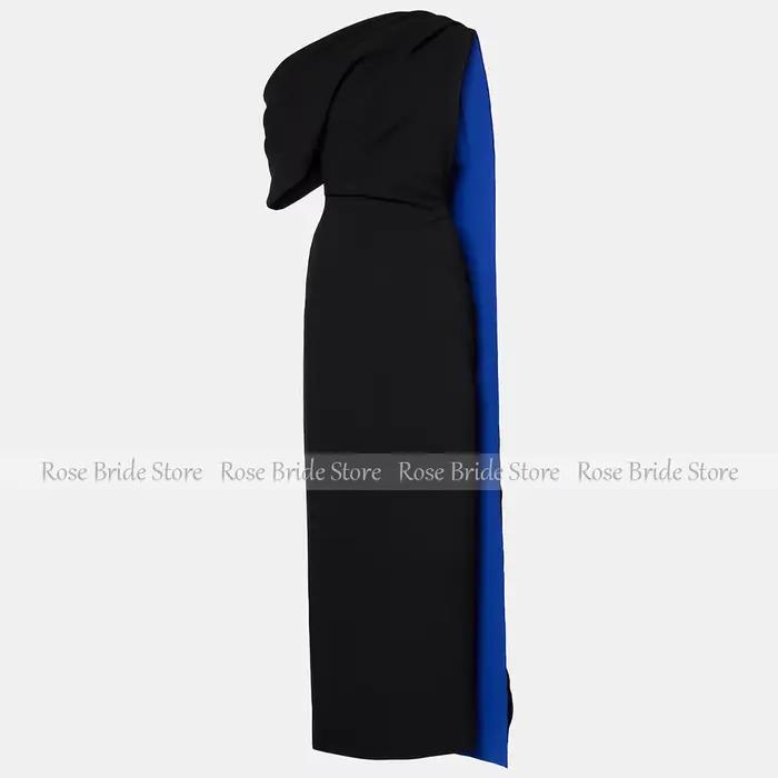 Robes de soirée élégantes pour femmes, asymétrique épaule dénudée, colonne, robes de Cocktail noires, longueur cheville, drapée, Maxi, 2025