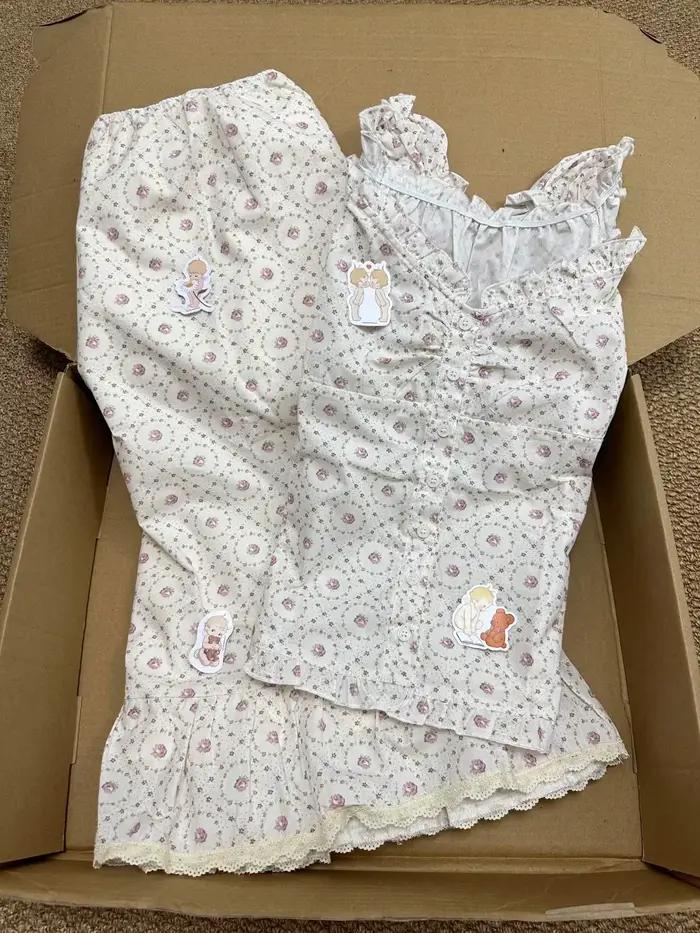 Jupe trapèze taille haute à motif floral violet pour femme