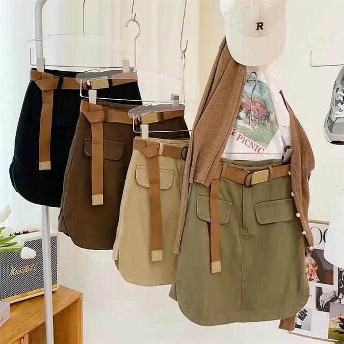 Jupe en jean style safari coréenne pour femmes