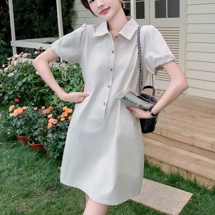 Jupe Polo pour Femme Été 2026 Nouveau Style Simple avec Cordon de Serrage à la Taille Robe Courte Ample