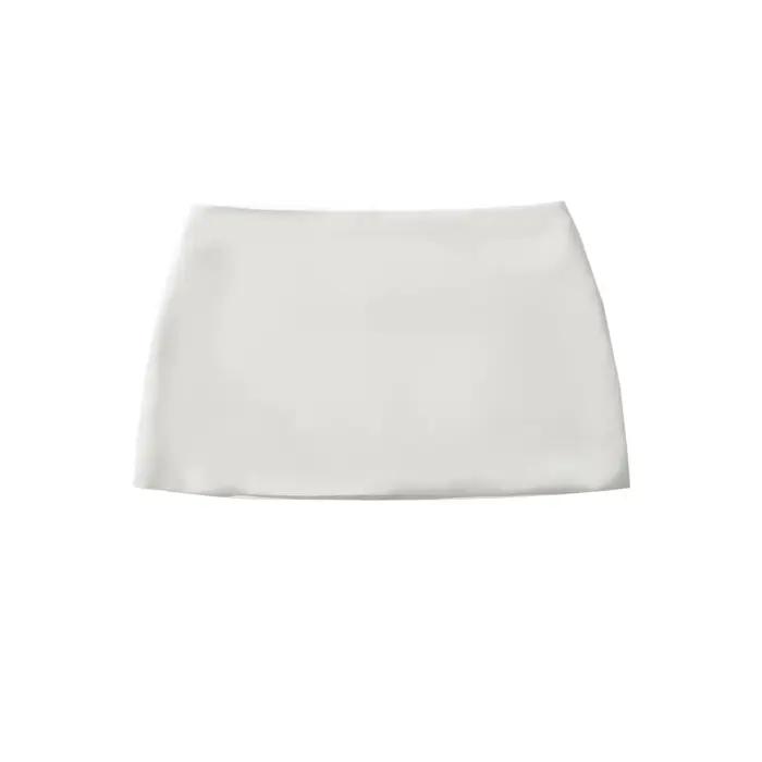 Mini-jupe pantalon femme effet satin mat