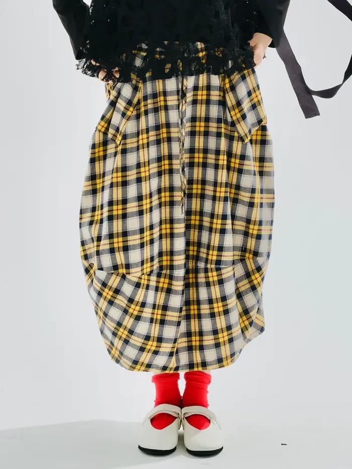 Jupe jaune à carreaux 2026 imakokoni originale