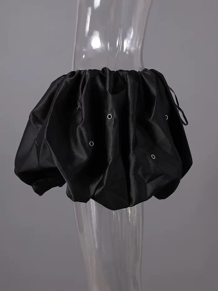 DEAT mode oeil de poulet à lacets jupe femmes élastique taille haute épicé fille moelleux Mini jupes été nouvelle marée