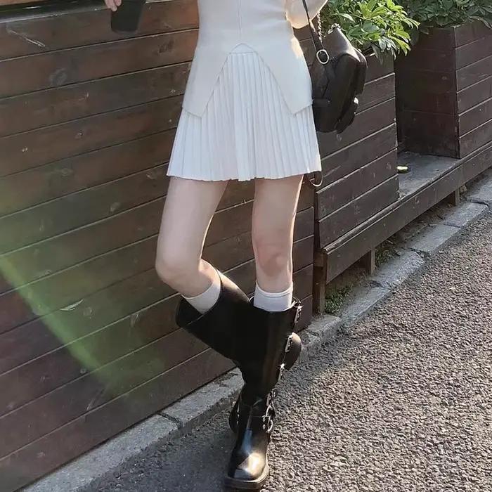 Jupe plissée en organe pour femmes