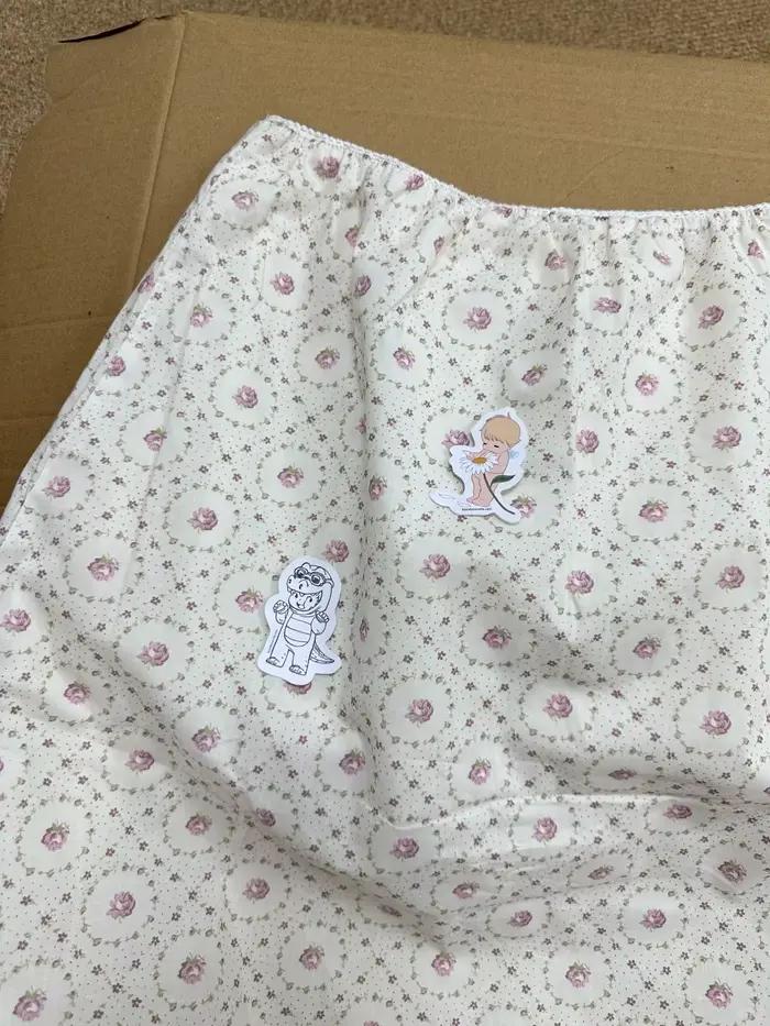 Jupe trapèze taille haute à motif floral violet pour femme