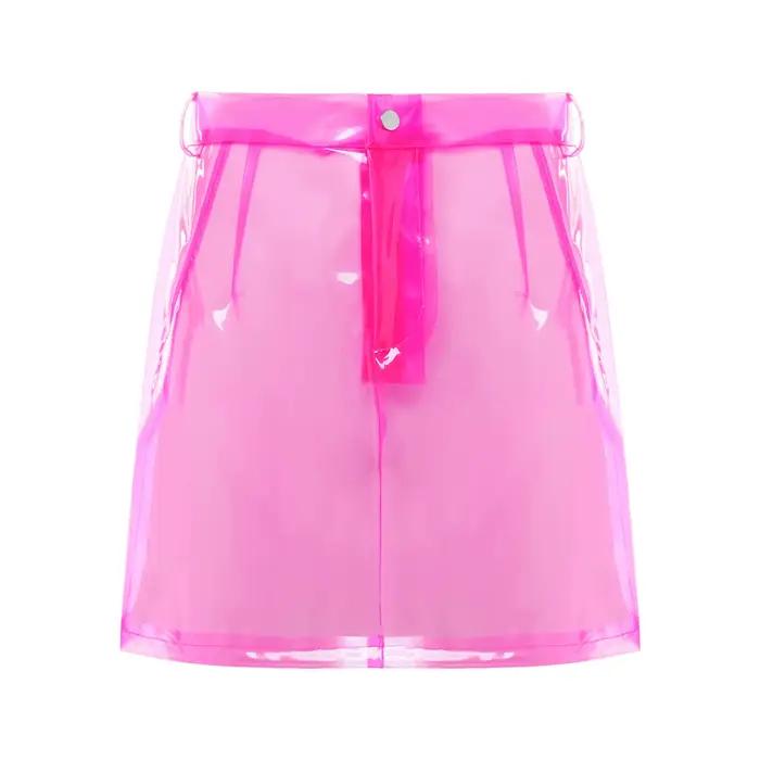 Jupe moulante transparente en PVC pour femme, style crayon, avec poches, pour la danse disco jazz, tenue de club, silhouette élégante, coupe ajustée, matériaux robustes, couleurs vibrantes, pour soirées et événements sociaux
