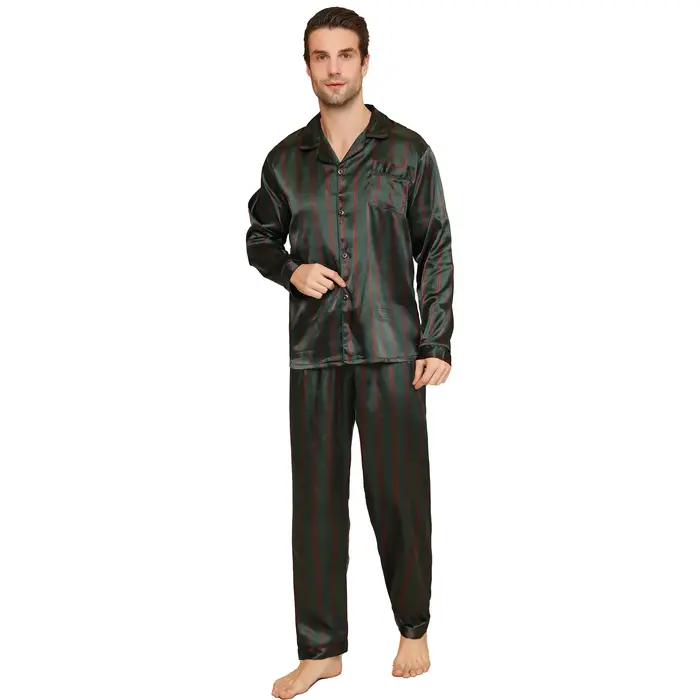 Pyjama à manches longues pour hommes beaux vêtements pour la maison cardigan fin décontracté vêtements de nuit été printemps automne