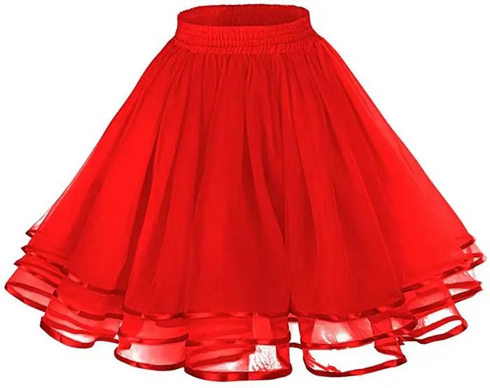 Femme jupon Tutu sous-jupes Crinoline années 50 3 couches ruban gaze Tulle jupe Vintage mariage mariée glisse Rockabilly