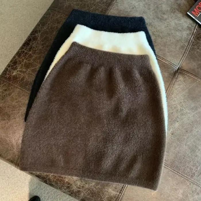 Taille élastique mince femmes jupe courte Sexy élégant tout-Match basique Mini