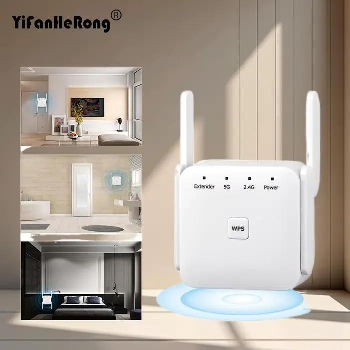 Répéteur WiFi sans fil amplificateur Wi-Fi 2.4G/5Ghz amplificateur Wi-Fi 300/1200 M Signal WiFi longue portée Extender Point d'accès