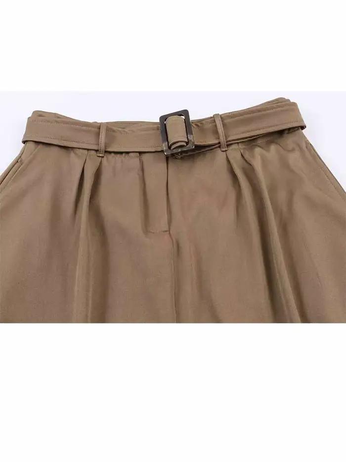 Jupe mi-longue pour femme, mode printemps, polyvalente, avec ceinture, version ballon, couleur unie, décontractée, ample, été