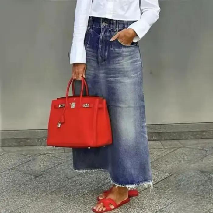 Jupe longue en jean Modigirl 2026 pour femme – Tendance automne-hiver
