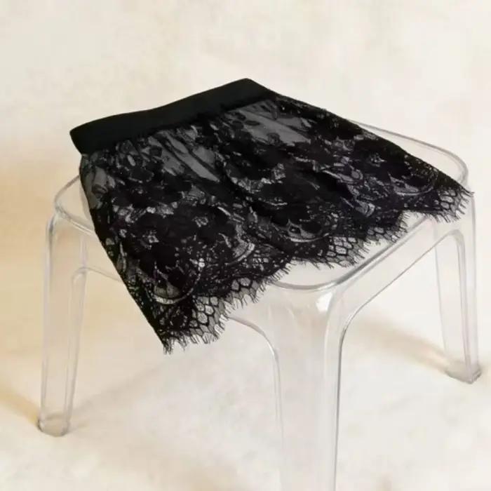 Nouvelle jupe transparente en dentelle et résille