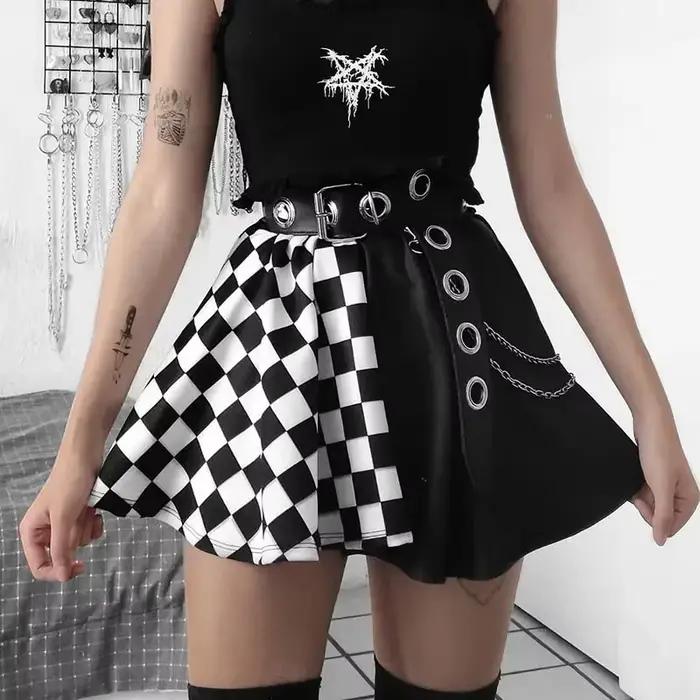 Mini Jupe Plissée à Carreaux pour Femme