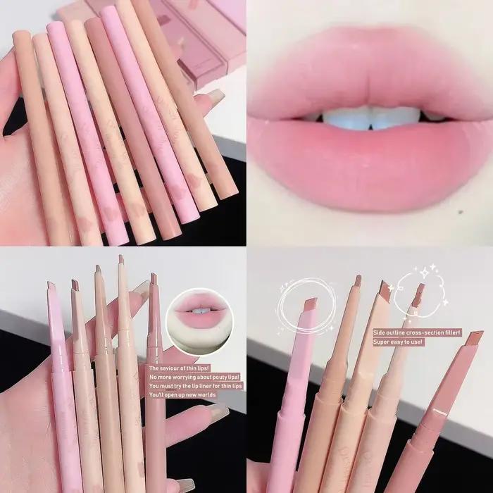 Rouges à lèvres contour longue durée, stylo doublure, antiadhésif, imperméable, velours lisse, crayon vepliner, nude, rose, maquillage teinte Jules, 256