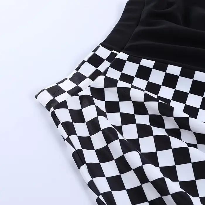 Jupe gothique CORLVON à carreaux, taille haute, mini, pour fille, style Harajuku Y2K, élégante et audacieuse, pour sorties et journées détendues