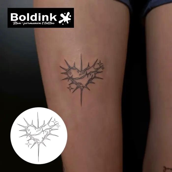 Tatouage temporaire épiné Lov Boldink, dure jusqu'à 15 jours, nouvelle technologie, autocollant semi-permanent magique étanche.