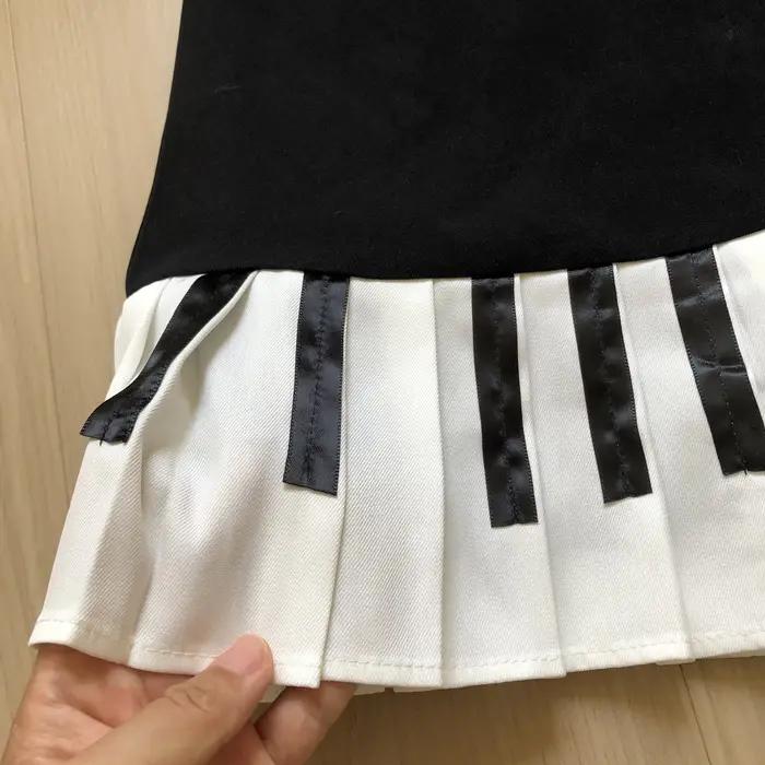 Jupe de Piano Vintage noire et blanche pour femmes