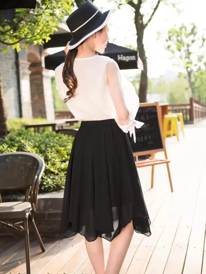Jupes mi-longues à taille élastique irrégulière pour femmes, modeste, nouvelle mode coréenne Vintage, tendance 2025, pas cher, décontracté, Y2k V