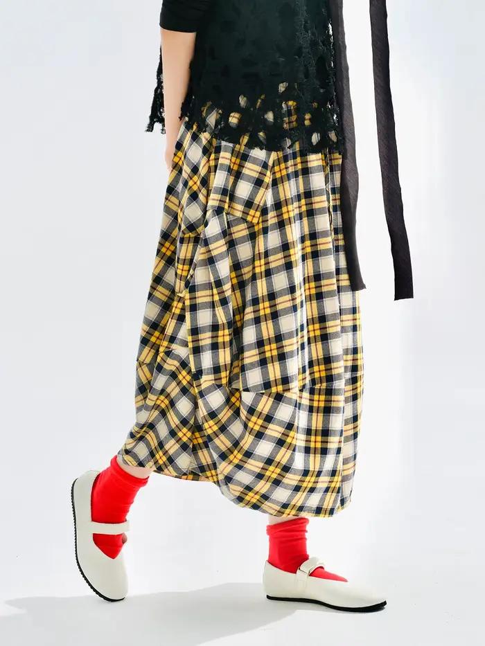 Jupe jaune à carreaux 2026 imakokoni originale