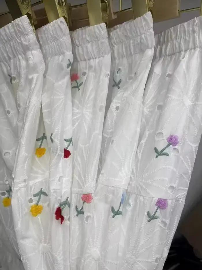 LANMREM brodé dentelle florale jupe Midi pour les femmes 2025 été automne doux a-ligne jupes longues vêtements de sport 2DM1093