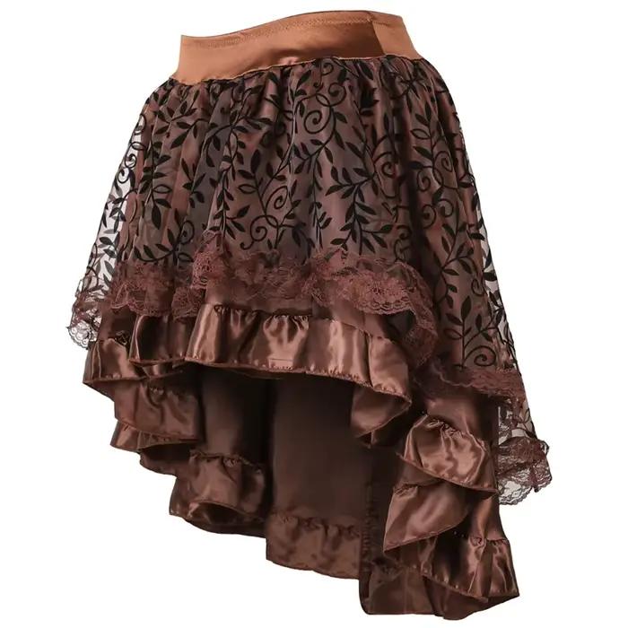 Jupes femmes Burlesque Corset jupe taille haute multicouche dentelle Costumes victoriens gothique Steampunk