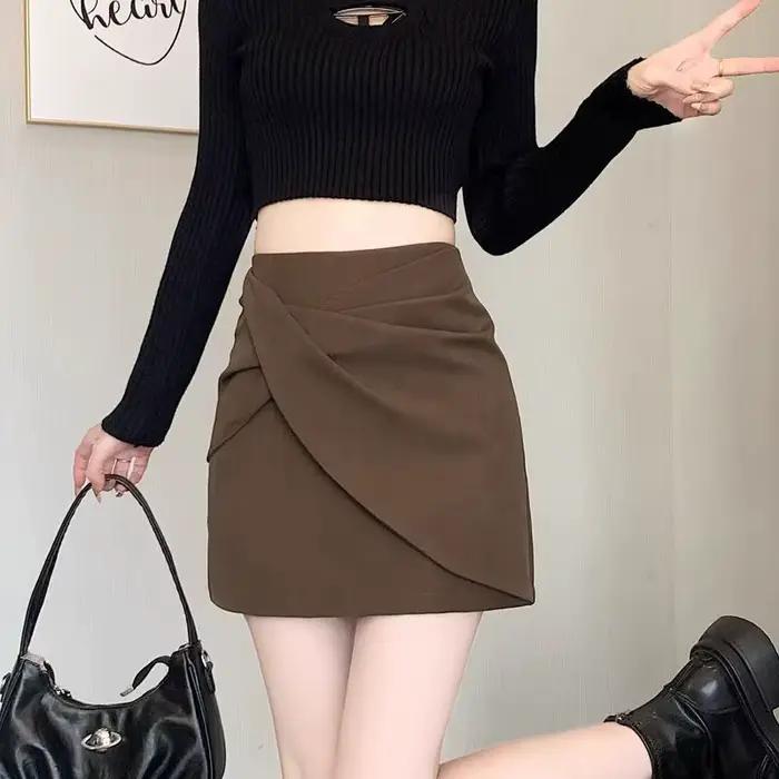 Nouvelle jupe coréenne ample à taille haute pour femme