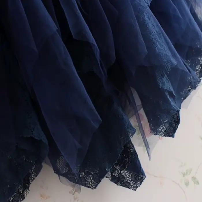 Jupe de princesse à volants en dentelle pour femmes