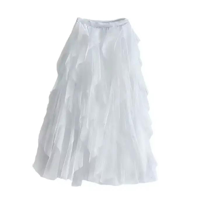 2025 nouvelle mode Tutu Tulle jupe femmes longue Maxi