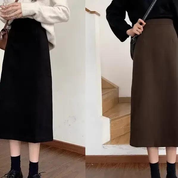 Mini jupe trapèze taille haute en laine noire pour femme