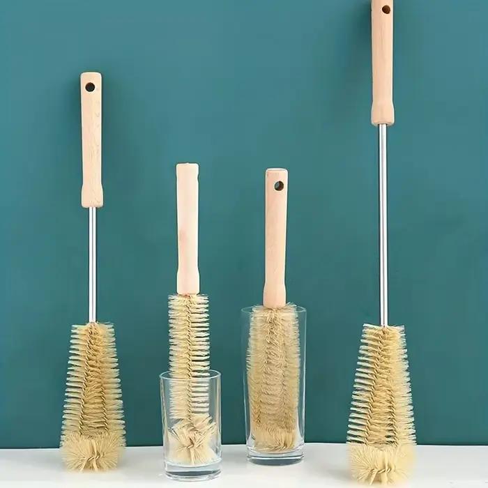 Brosse à bouteilles à long manche, utilisée pour nettoyer facilement la cuisine et la vaisselle