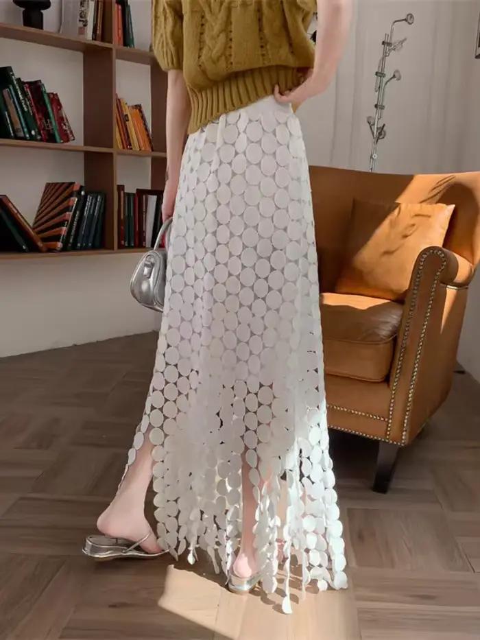 Jupe trapèze taille haute pour femmes et filles