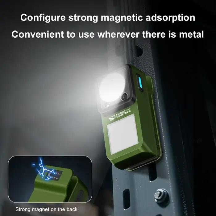 Lampe torche LED magnétique à clipser, éclairage ultra-durable pour l'extérieur, lampe de travail d'urgence, rechargeable, pour le camping et la randonnée