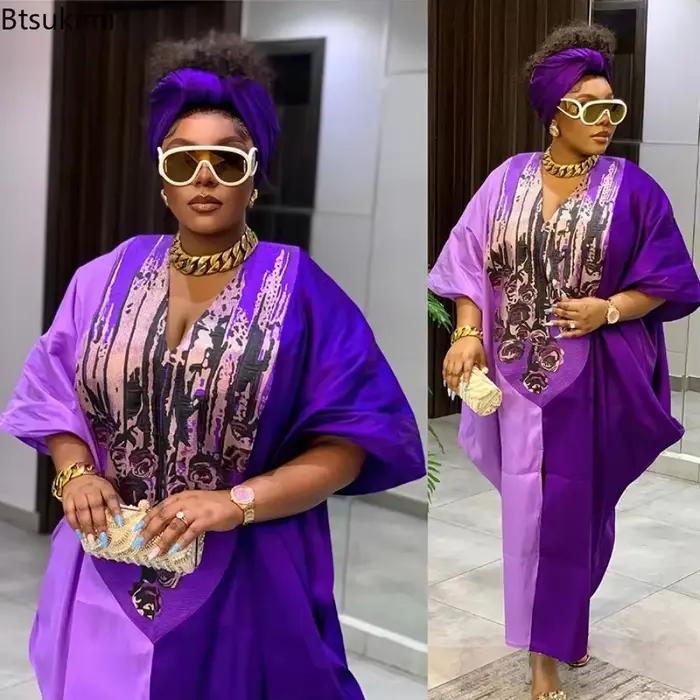 Robes longues de style ethnique africain pour femmes 2026, imprimées traditionnelles, patchwork, abayas musulmanes, hijab, robes amples pour femmes, grande taille