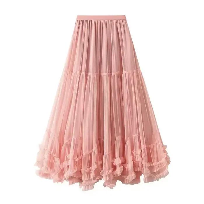 Maille taille haute jupe femmes mode coréenne Chic volants