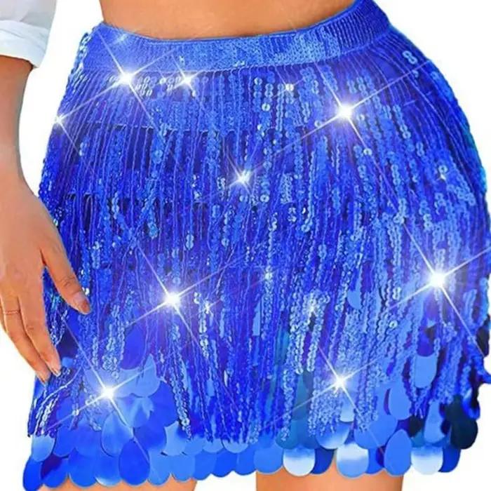 39BD – jupe portefeuille danse du ventre avec paillettes