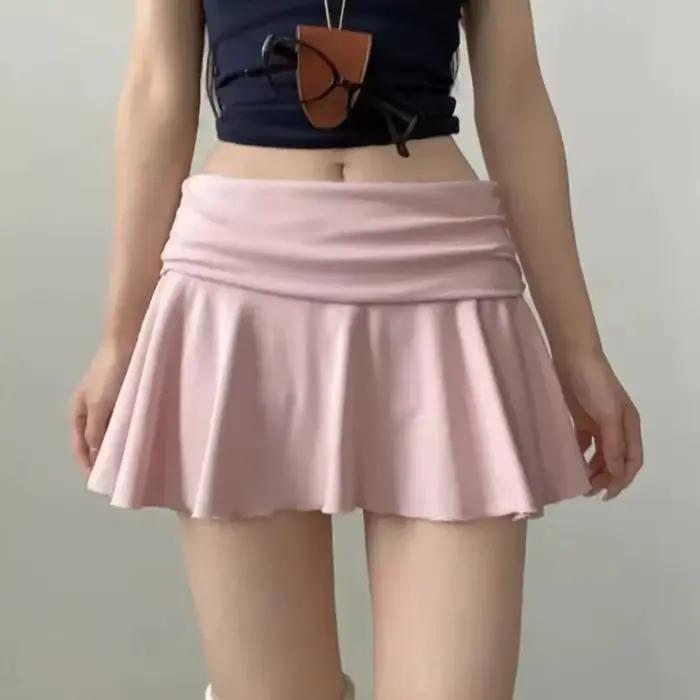 Jupes froncées à taille haute anti-exposition pour femmes