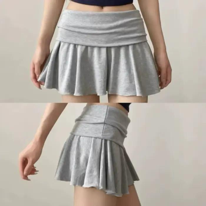 Jupes froncées à taille haute anti-exposition pour femmes